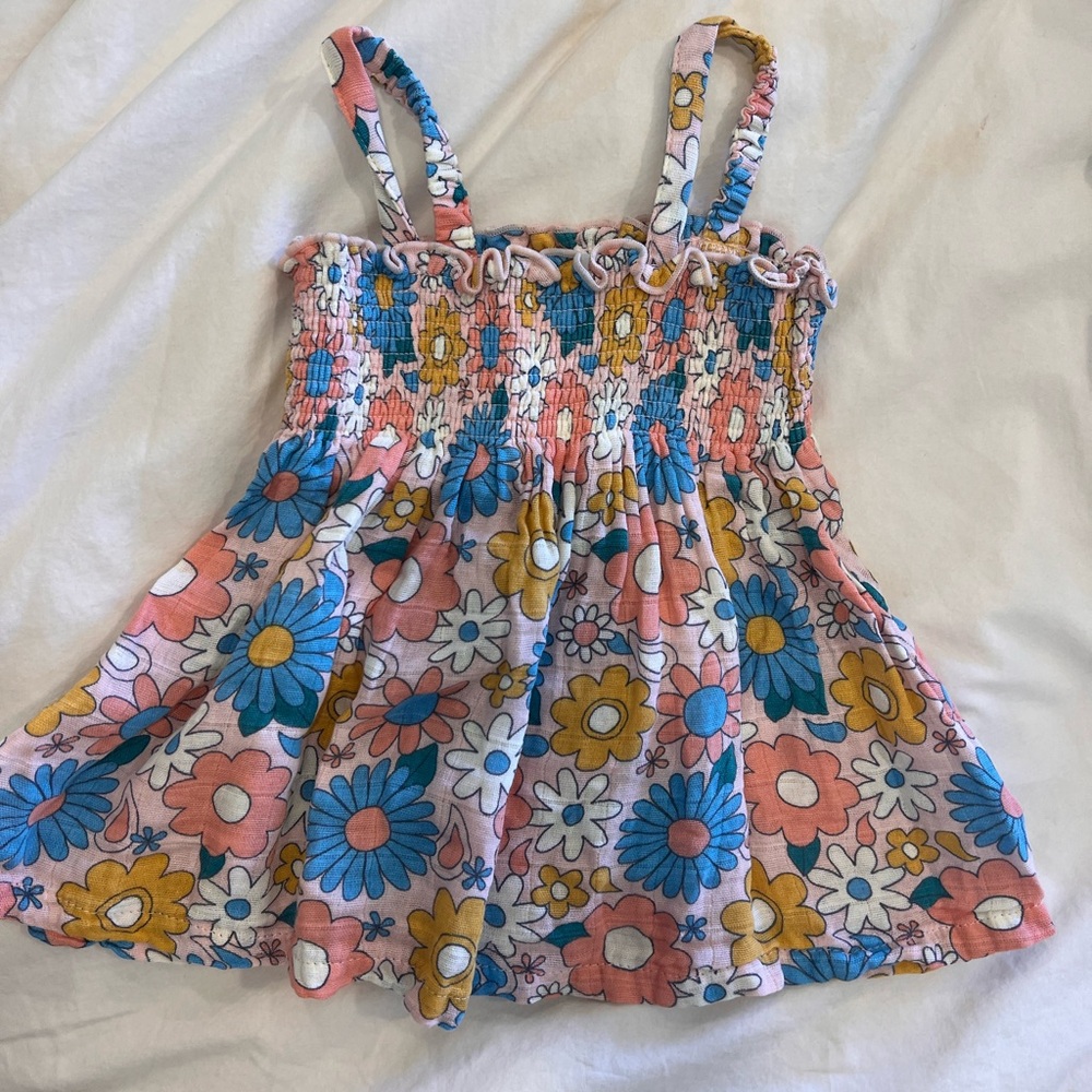 Angel Dear Floral Kids Tank Top - Pink, Blue, Yellow
